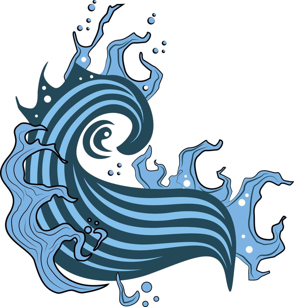 A Blue Sea Wave, Vector Clip Art