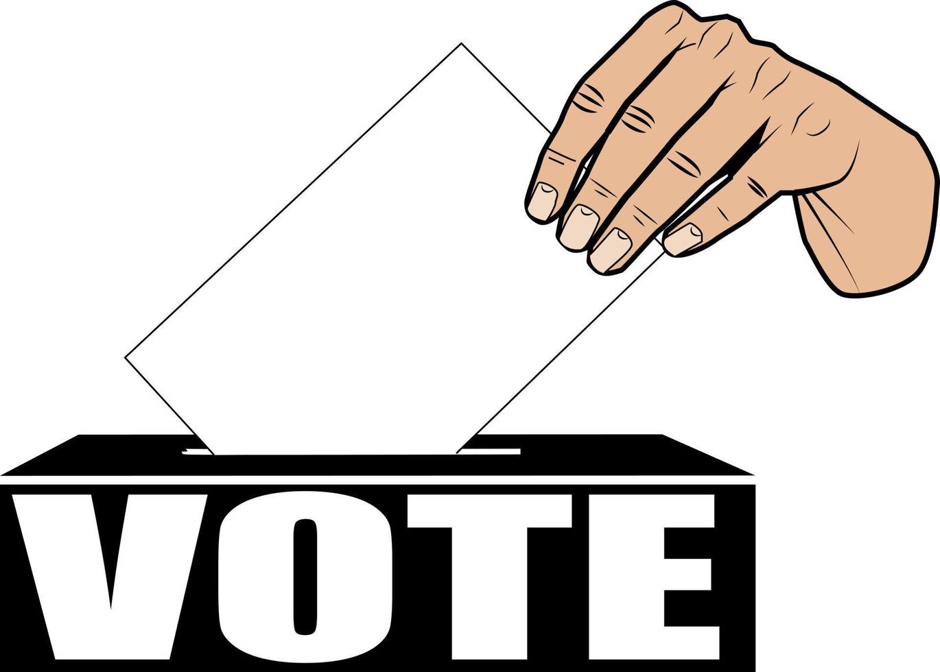 Vector Image Of A Hand Casting A Ballot