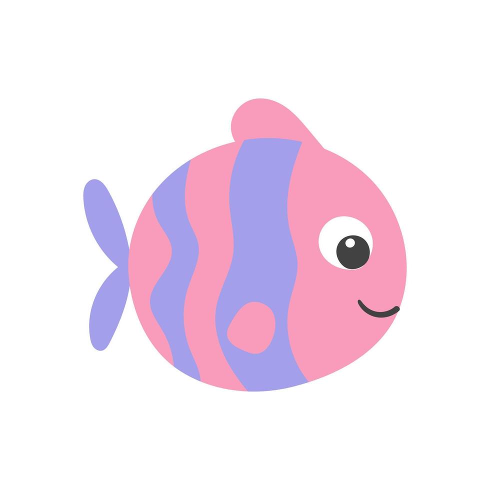 vector mar pescado dibujos animados ilustración en blanco antecedentes. vistoso plano sencillo acuario pescado icono