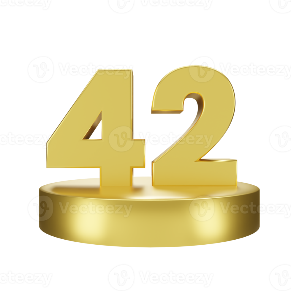 nombre 42 sur le d'or podium png