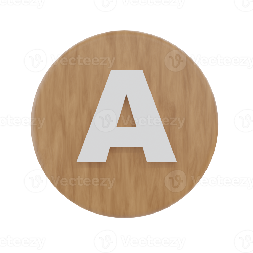 Letter A on shape round png