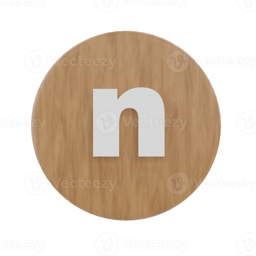 Letter n on shape round png