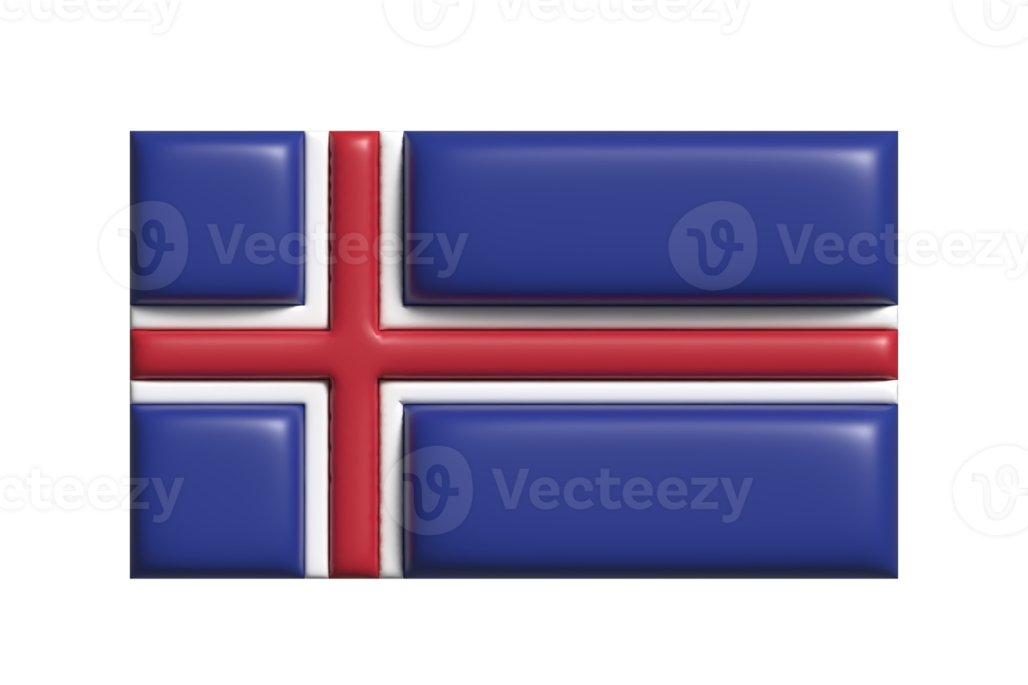 Iceland flag. 3d render png