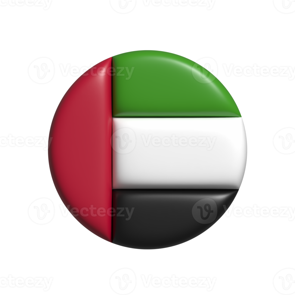 Uni emirates arab flag. 3d redner png