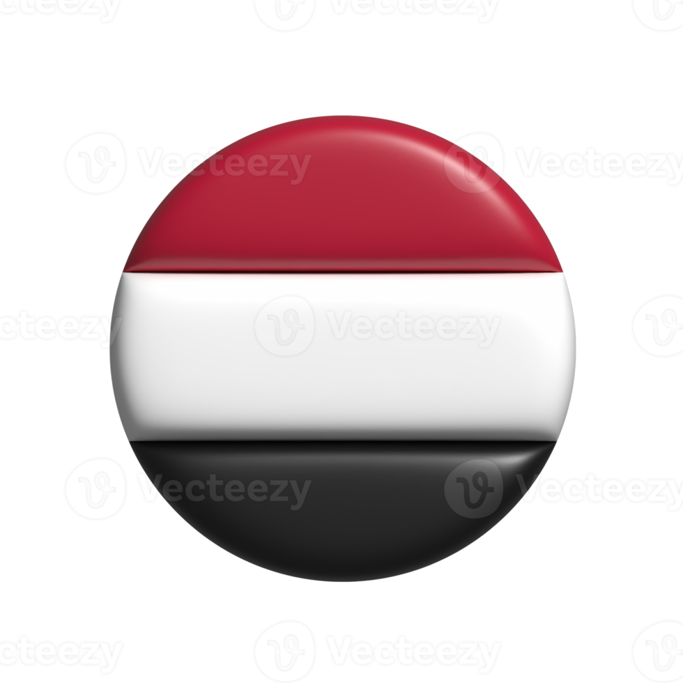 yemen bandiera. 3d rendere png