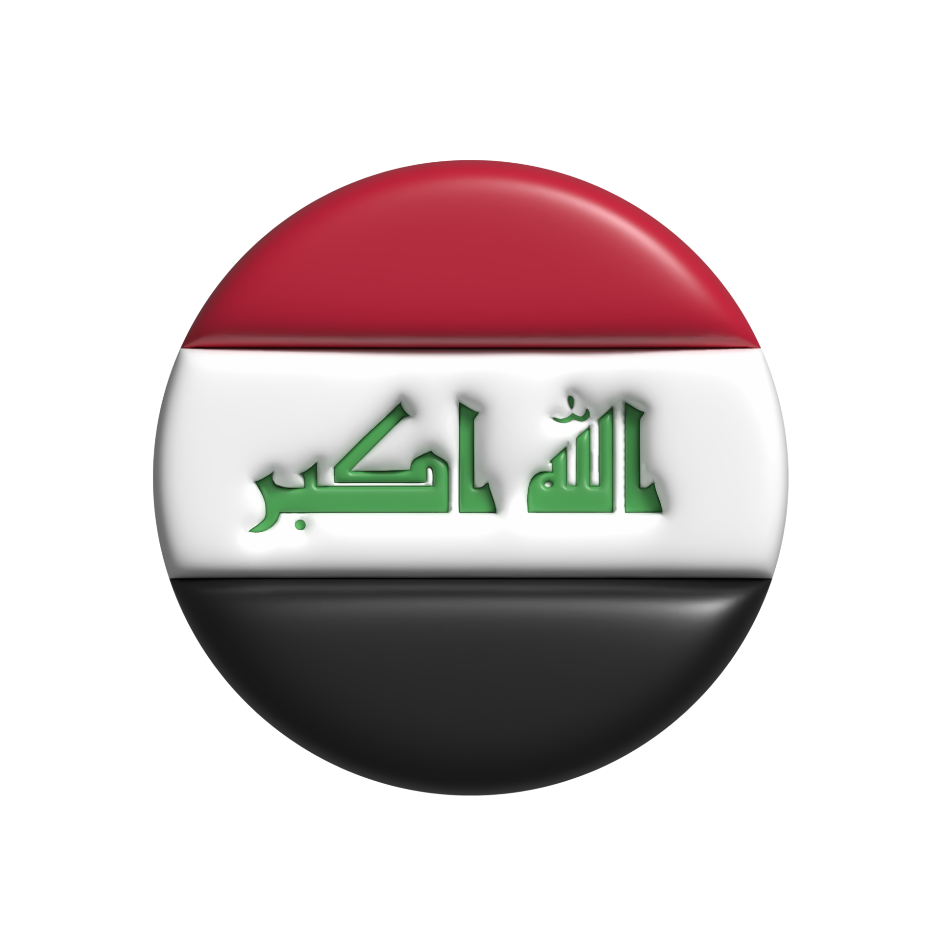 Iraq circular flag shape. 3d render 22285717 PNG