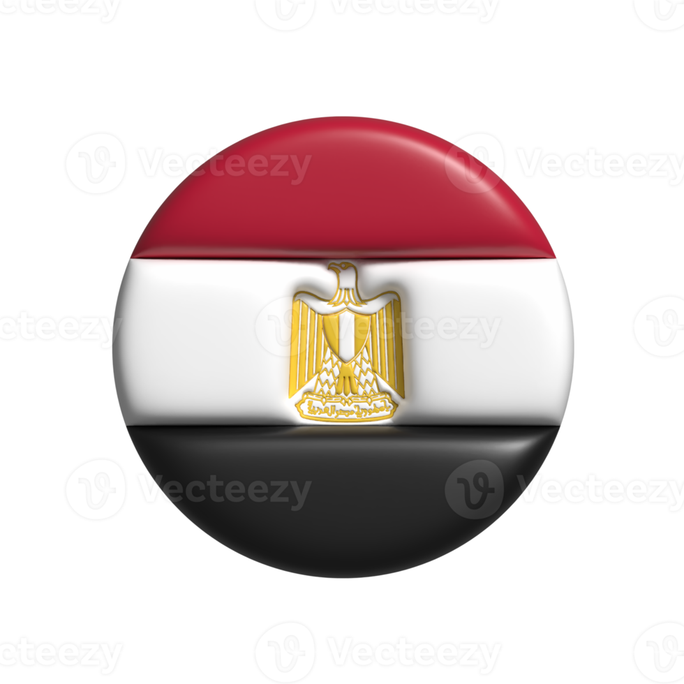 Egypte circulaire drapeau forme. 3d rendre png