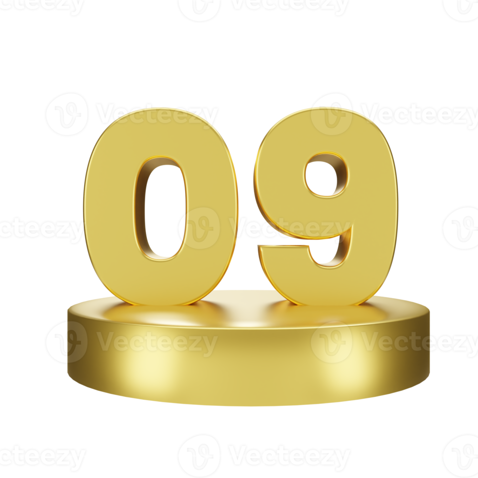 number 09 on the golden podium png