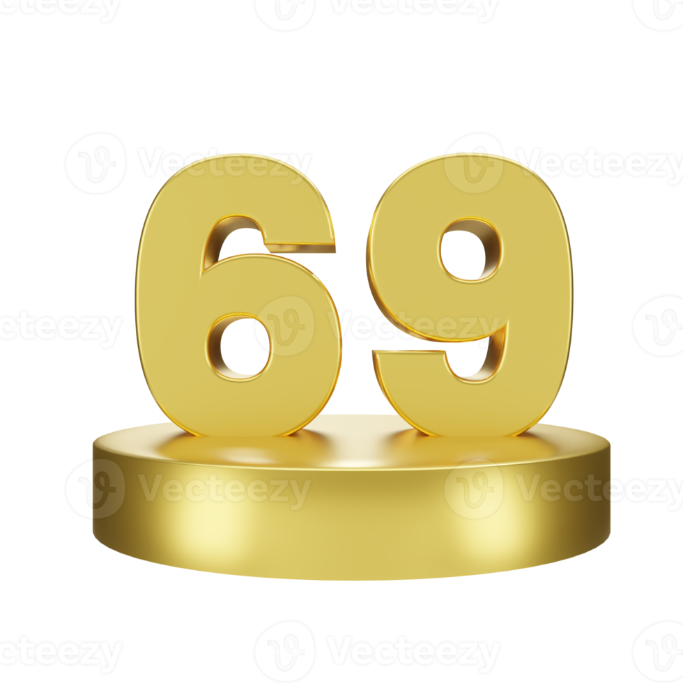 nombre 69 sur le d'or podium png