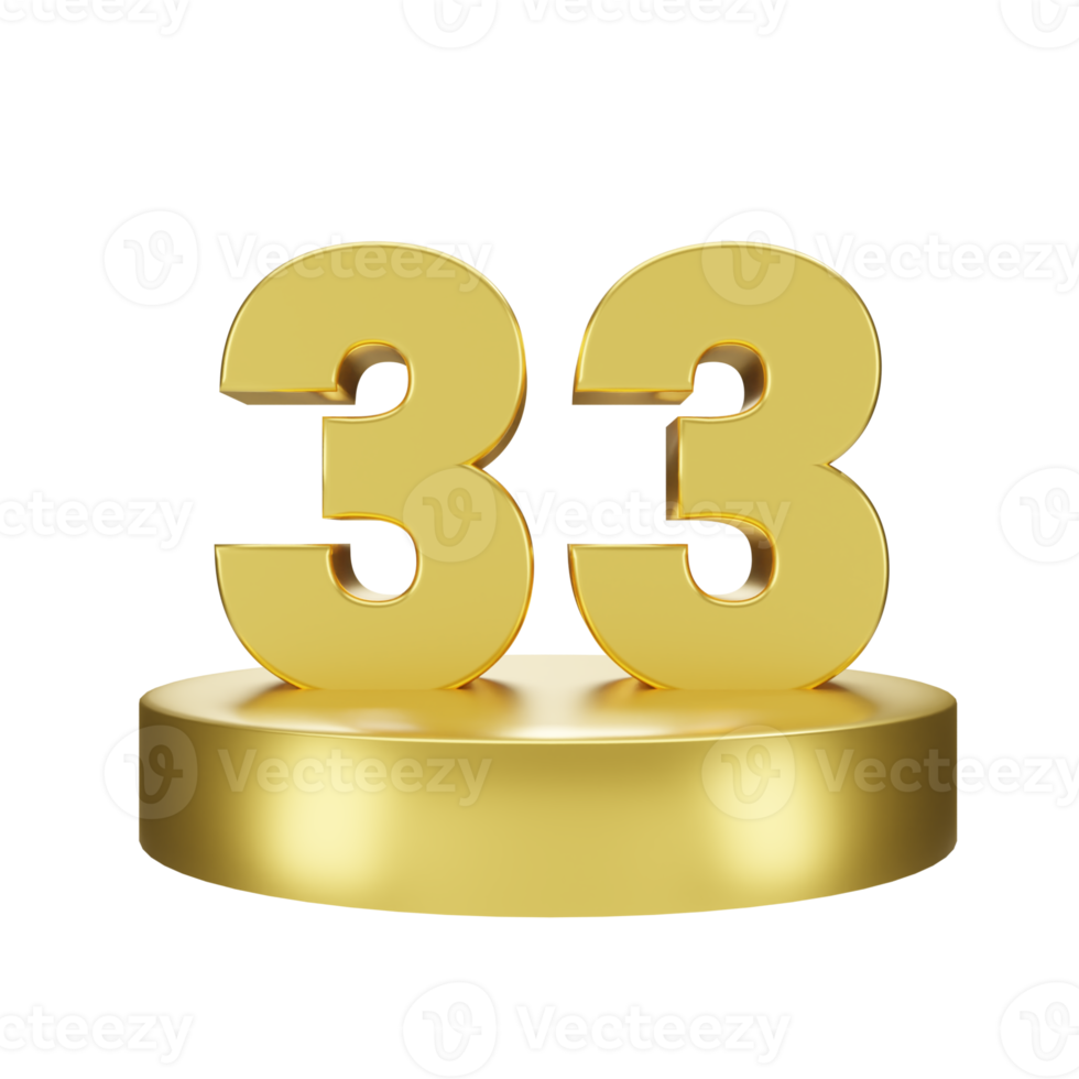 nombre 33 sur le d'or podium png