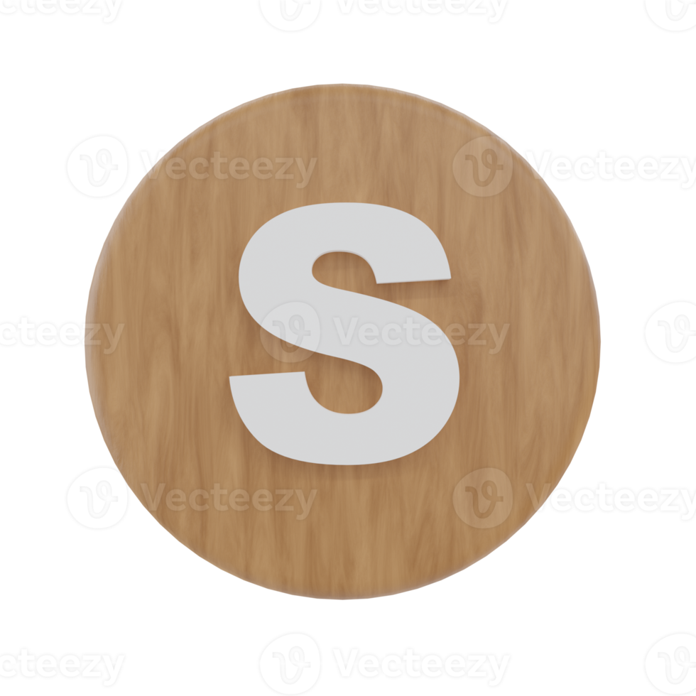 Letter S on shape round png