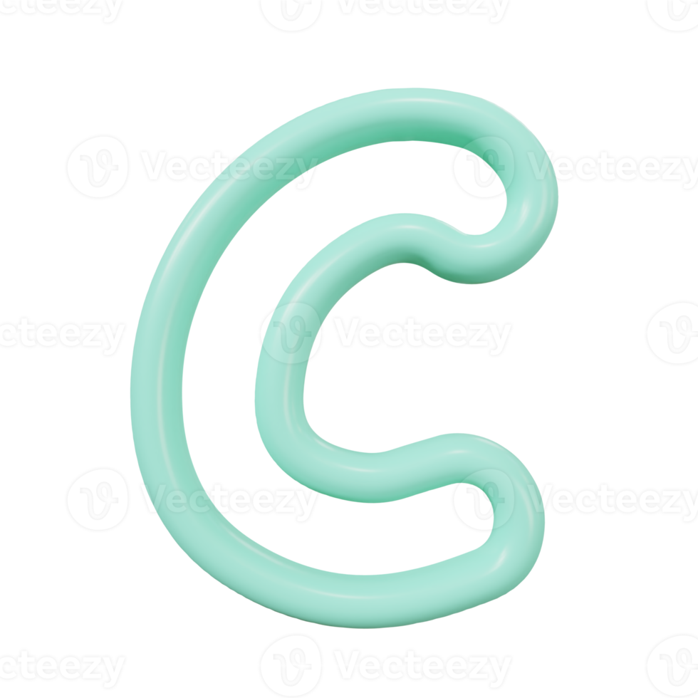 letter C color glossy outline png
