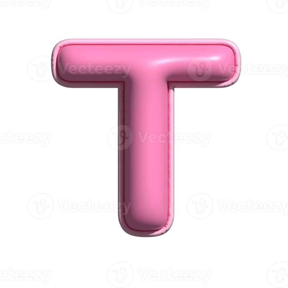 Letter T pink alphabet glossy png