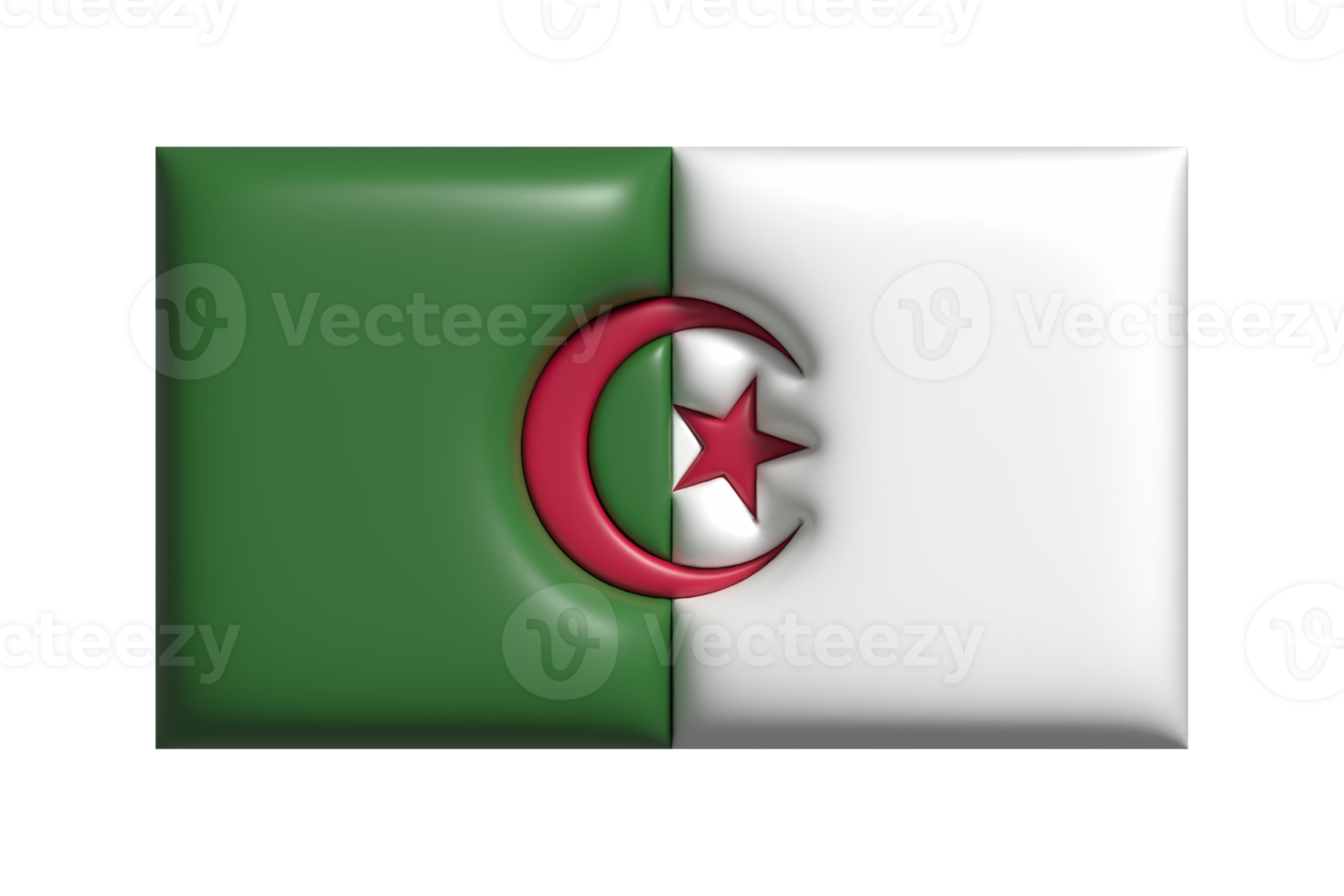 algeriet flagga. 3d framställa png