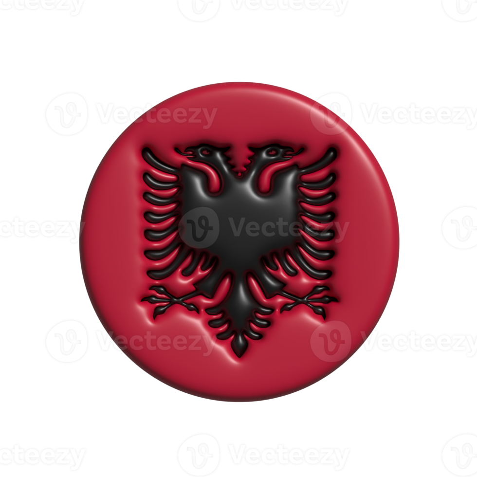 Albania flag. 3d render png