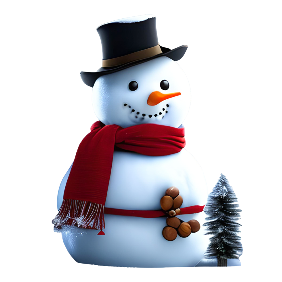 Winter Christmas Snowman Scarf Hat White Transparent png