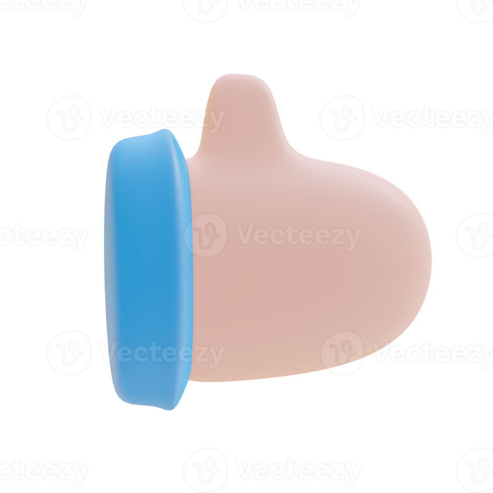 polegar acima ícone. 3d render png