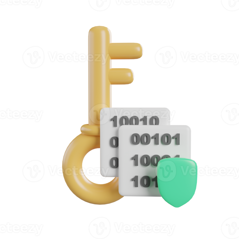 two step key verification 3d render concept illustration png