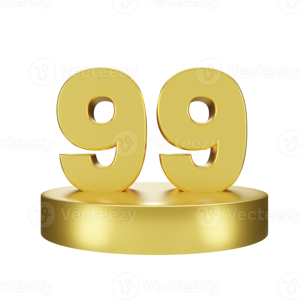 nombre 99 sur le d'or podium png