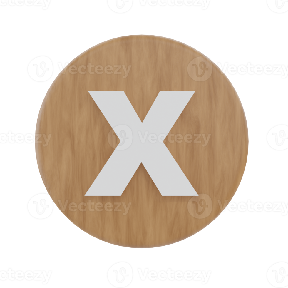 Letter X on shape round png