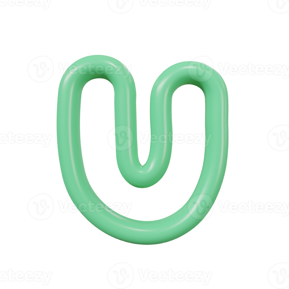 letter u color glossy outline png