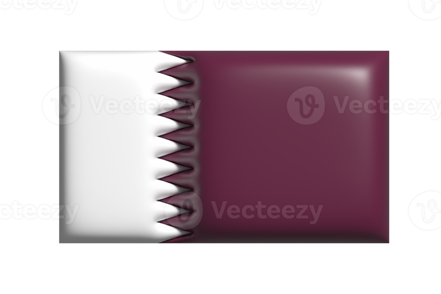Qatar flag. 3d render png