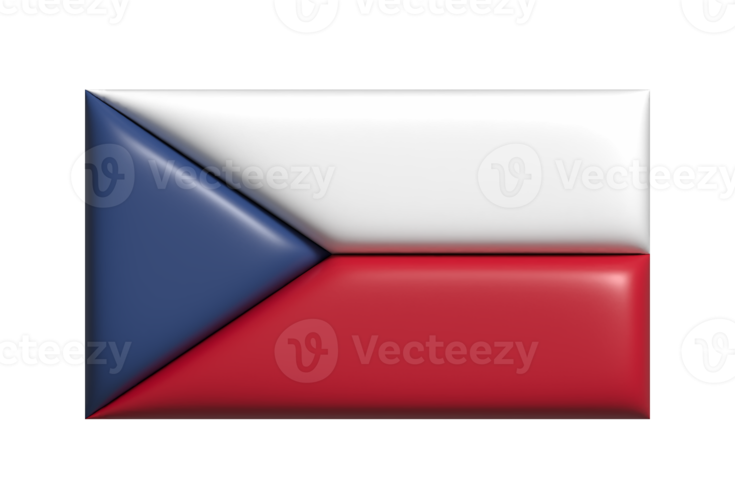 Czech republic flag. 3d render png