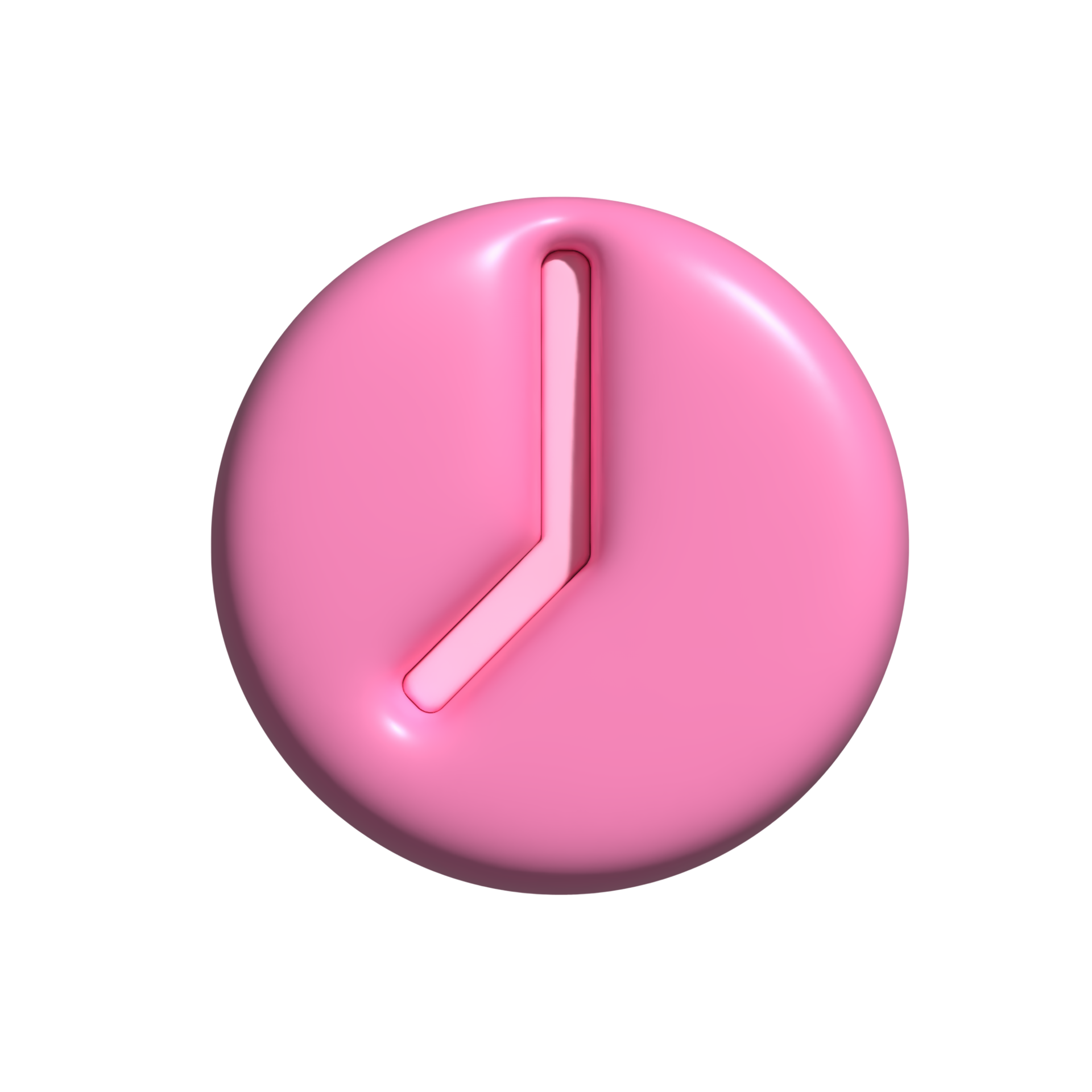 Clock icon pink. 3d render 22285986 PNG