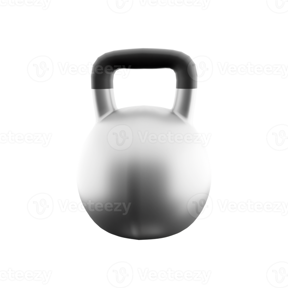 3d rendering sports kettlebell icon. 3d render a specially made object of a given mass, having a special shape and other design features icon. png