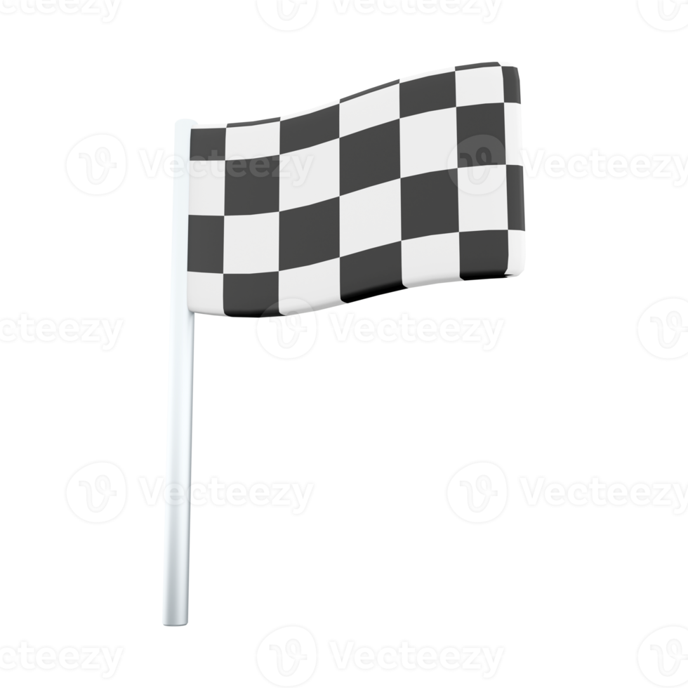 3d render racing flag icon. 3d render a special flag that is used in racing or motorcycle racing icon. png