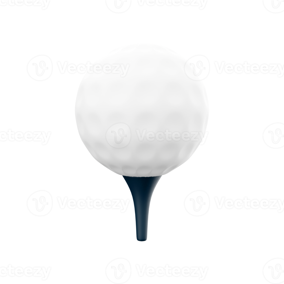 3d rendering white golf ball icon. 3d render Ball game with clubs, drive the ball along the paths and holes icon. Golf ball. png