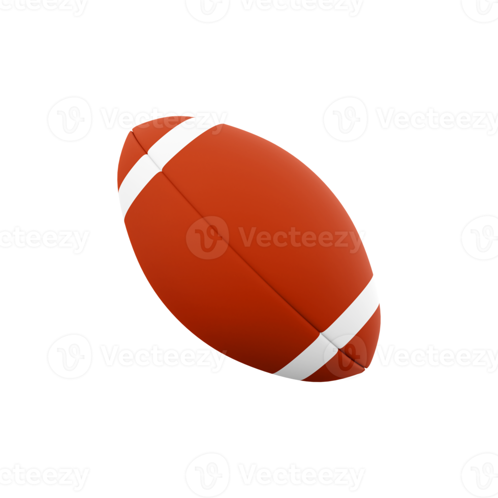 3d rendering brown american soccer ball icon. 3d render contact team sport game icon. American soccer ball. png