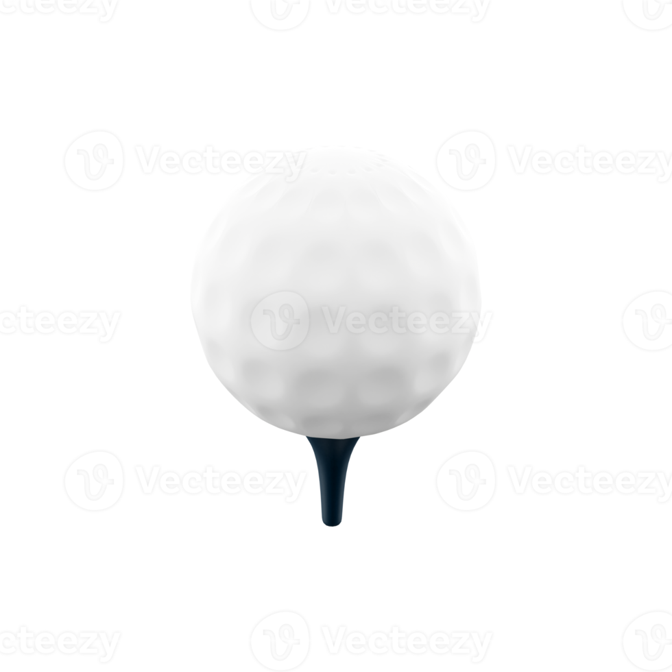 3d rendering white golf ball icon. 3d render Ball game with clubs, drive the ball along the paths and holes icon. Golf ball. png