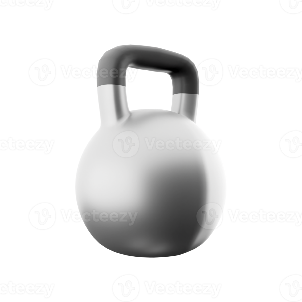 3d rendering sports kettlebell icon. 3d render a specially made object of a given mass, having a special shape and other design features icon. png