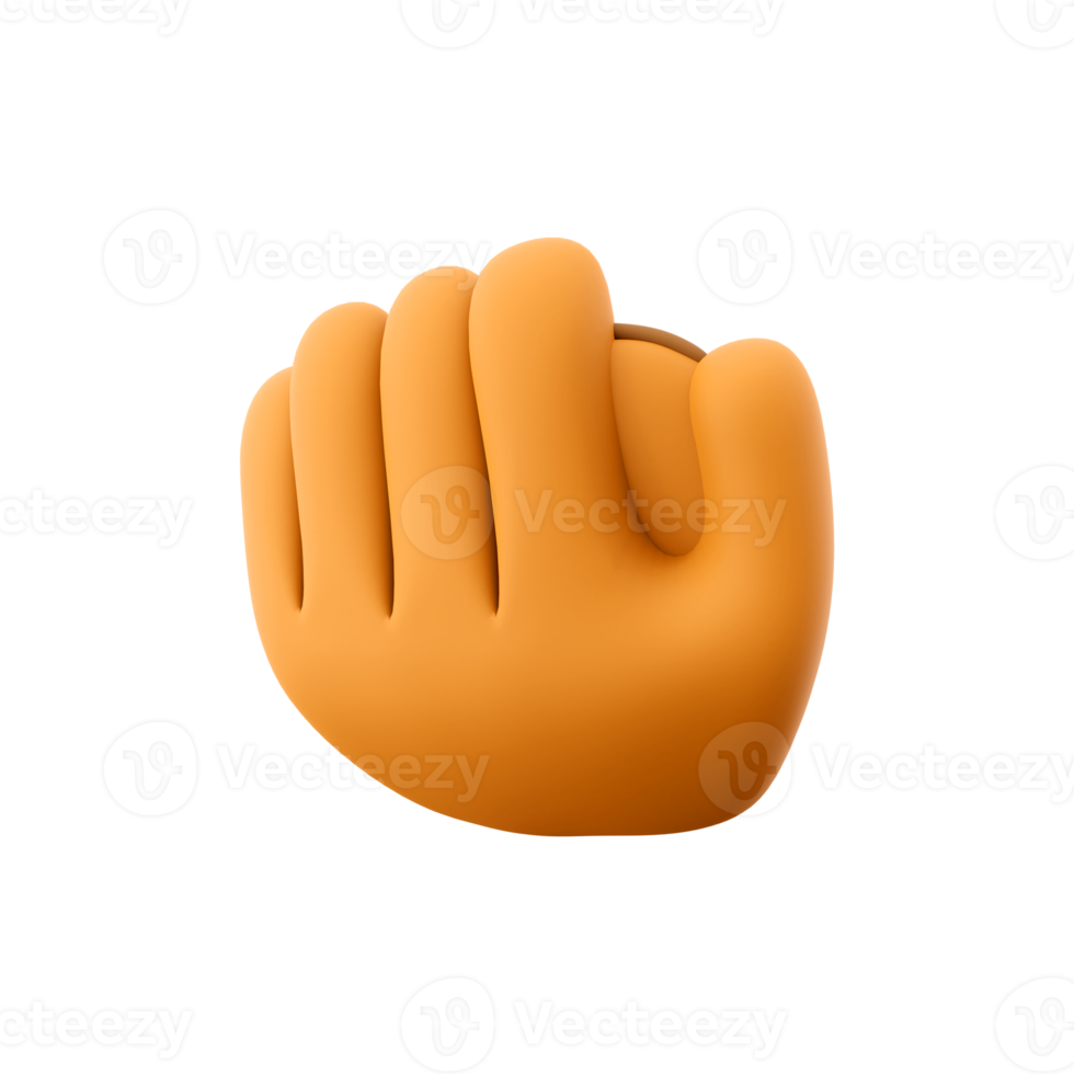 3d rendering of an orange baseball glove with a white ball inside icon. 3d render catching the ball successfully with a baseball glove icon. png