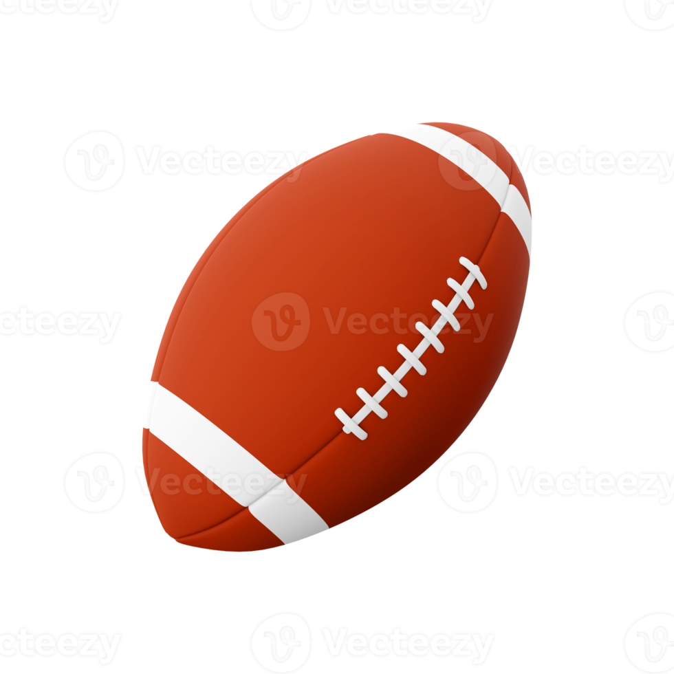 3d rendering brown american soccer ball icon. 3d render contact team sport game icon. American soccer ball. png