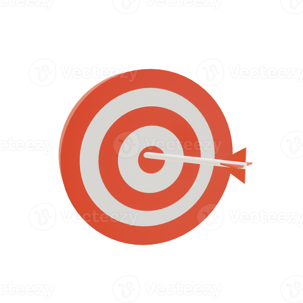 Target board and arrows business icon. 3d render png