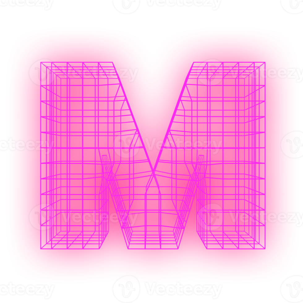 Letter grid neon png