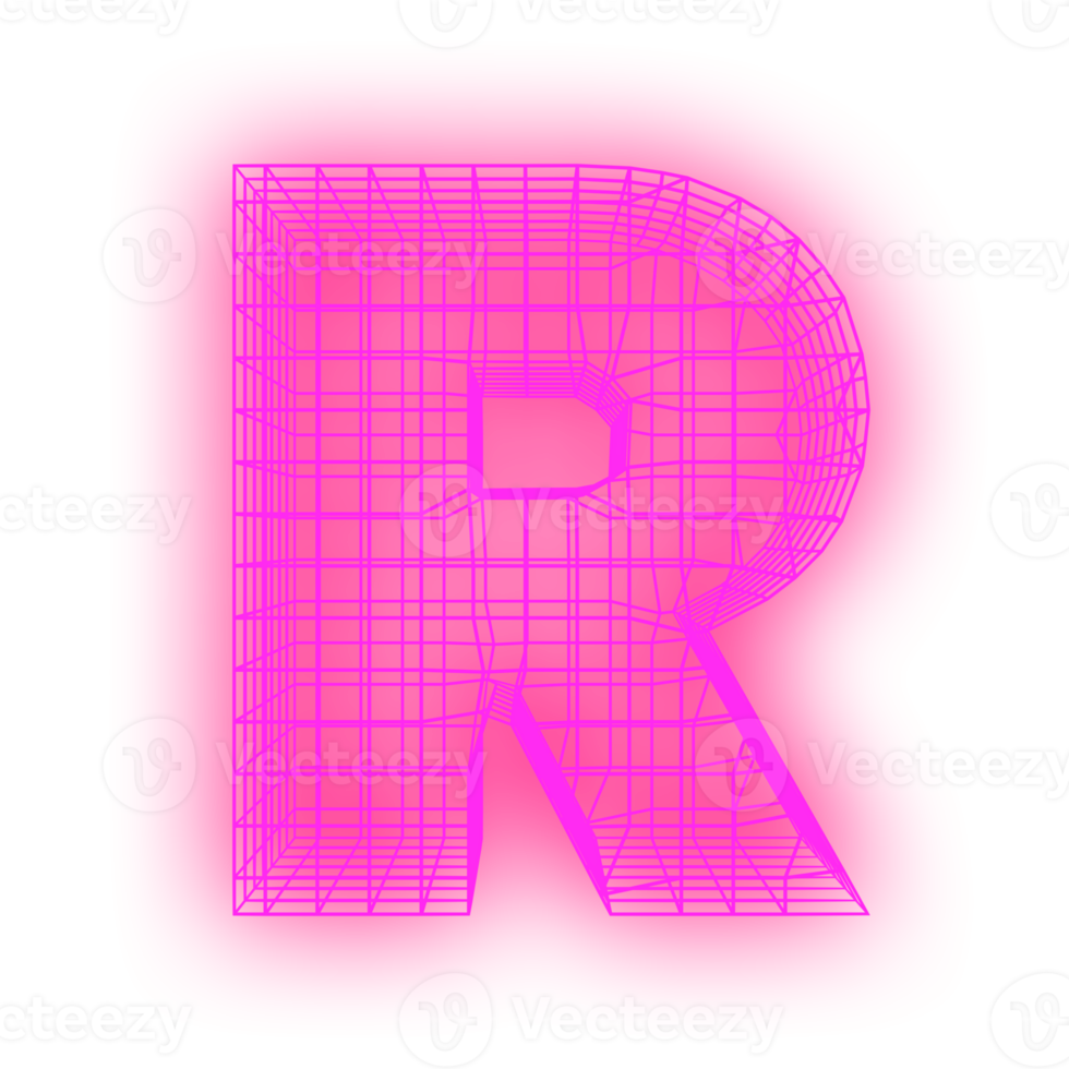 Letter grid neon png