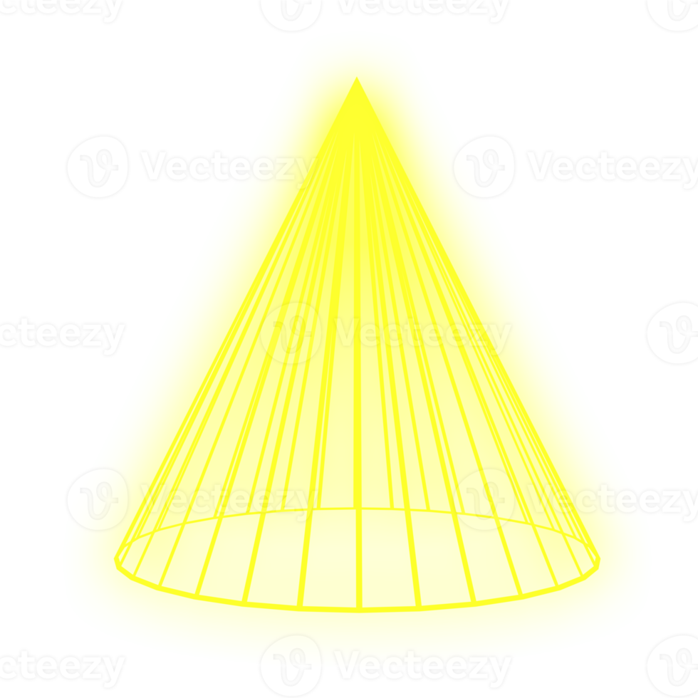 Cone neon yellow png
