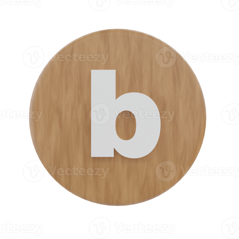 Letter b on shape round png