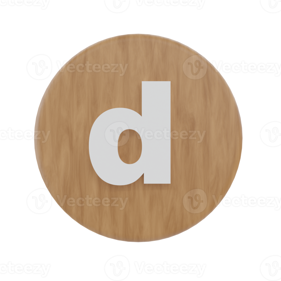 Letter d on shape round png