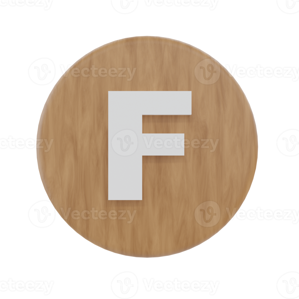 Letter F on shape round png