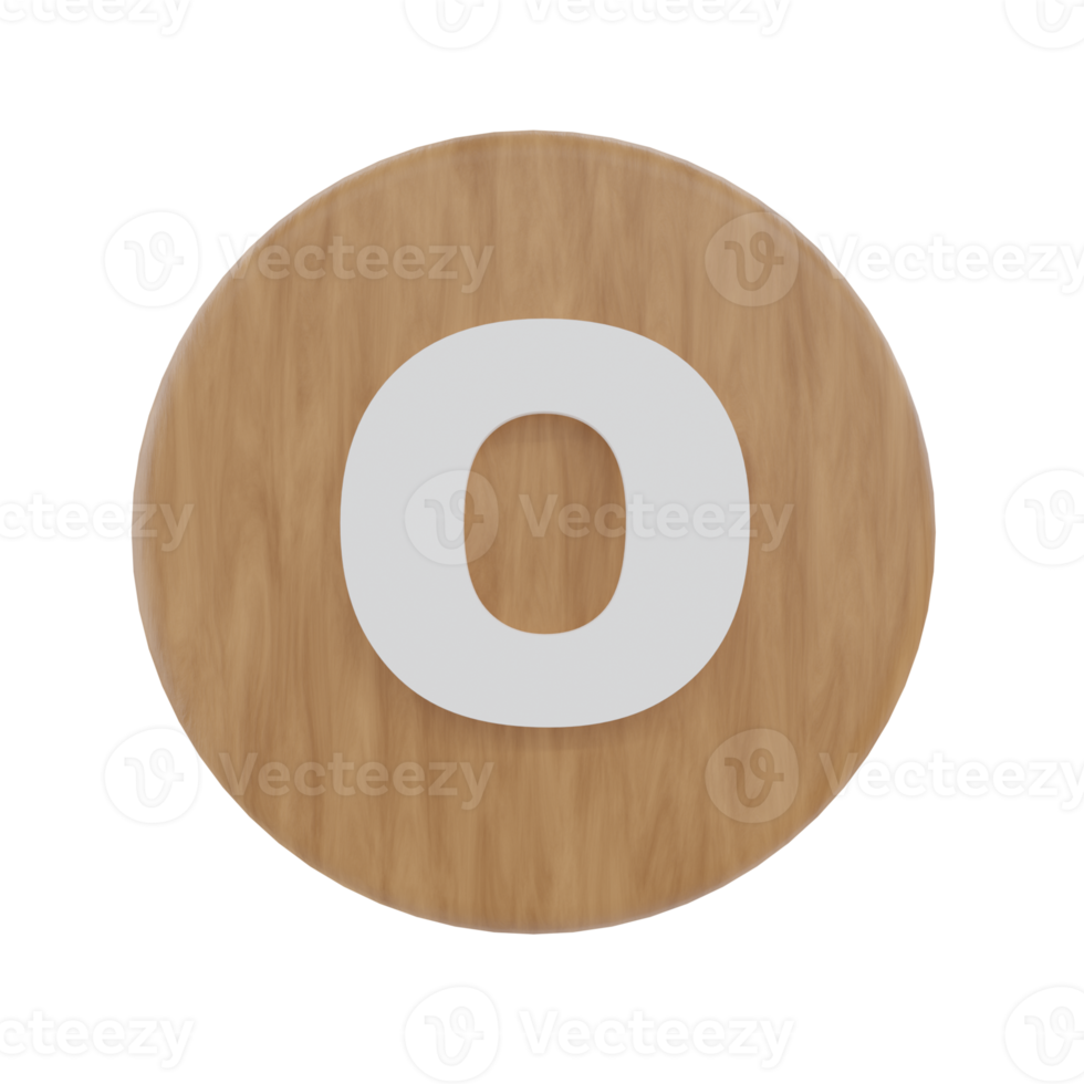 Letter O on shape round png