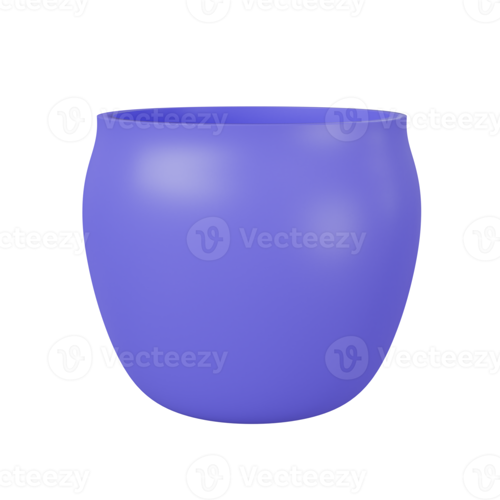 blue pot. 3d render png