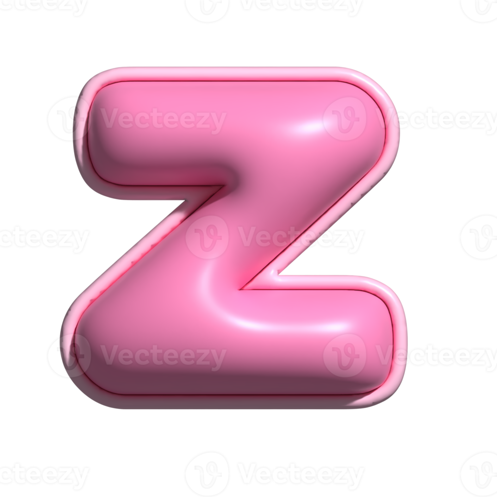 Letter Z pink alphabet glossy png