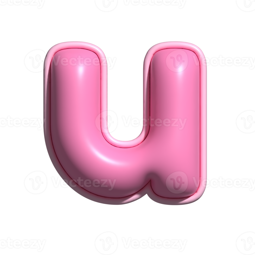 Letter u pink alphabet glossy png