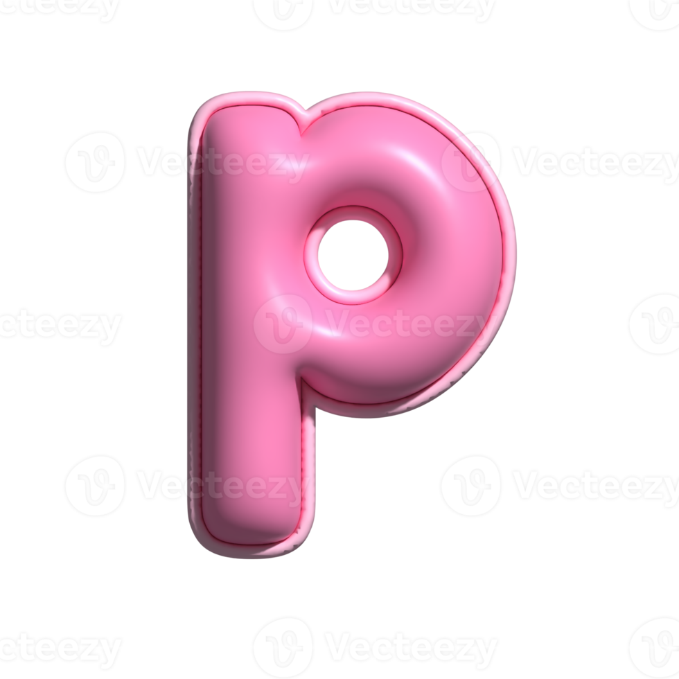 Letter p pink alphabet glossy png