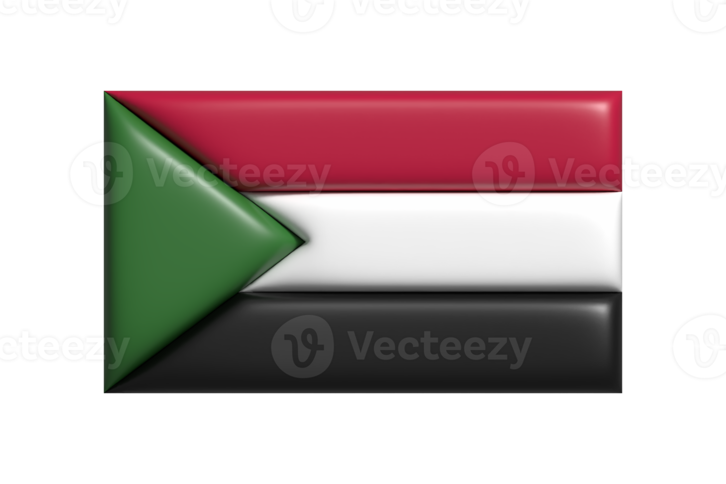 Sudan flag. 3d render png
