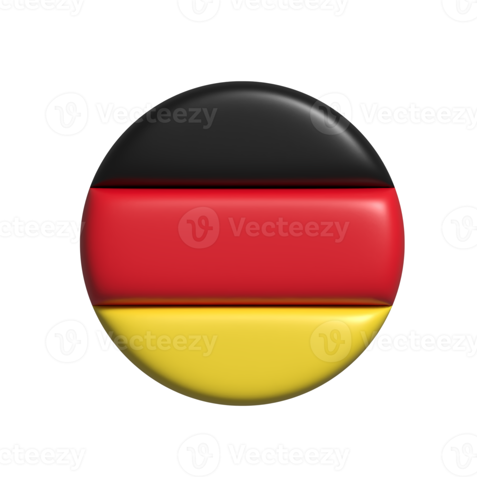 Alemanha circular bandeira forma. 3d render png